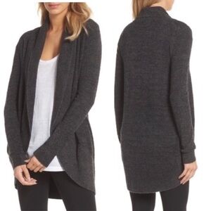 BAREFOOT DREAMS CozyChic Lite® Circle Cardigan in Dark Pewter Charcoal Gray Sz M